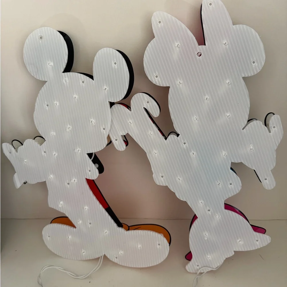 2 Disney MICKEY MINNIE MOUSE Lighted Sculpture 15